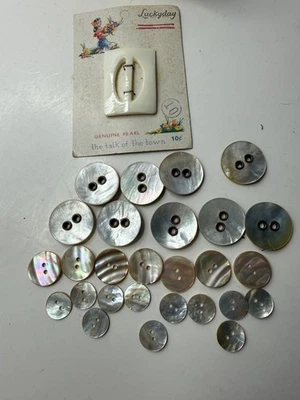 Lote único de 28 botones madreperla vintage mixtos Foto 1 de 4