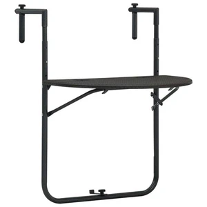  Mesa Balcón Plástico Marrón, Acero Mediana Plegable - Imagen 1 de 9