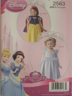 OOP SIMPLICITY 2563 Toddlers Disney Princess COSTUMES PATTERN 1/2-1-2-3-4 UC - Image 1 of 3