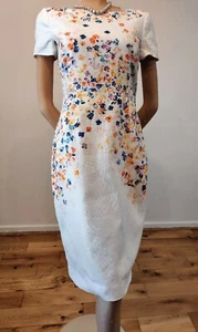 NEW L.K.BENNETT FLORAL DR RANIA DRESS SIZE UK 12 US 8 WHITE BLUE ORANGE - Picture 1 of 9