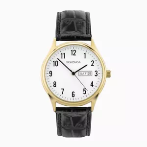 Reloj Sekonda Caballeros Correa Negra Fácil Lectura Día y Fecha PVP £44.99 30123 - Imagen 1 de 8
