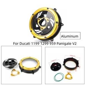 Cubierta de embrague transparente Racing y retenedor de resorte para Ducati 1199 1299 959 Panigale V2 - Imagen 1 de 13