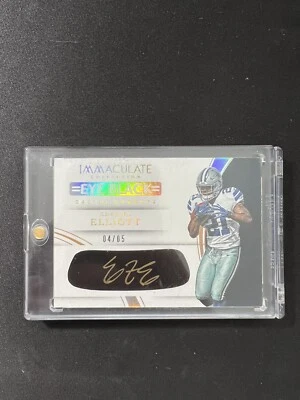 2016 Panini Immaculate Ezekiel Elliot Gold Eyeblack Auto, Rookie /5!!! - Image 1 of 2