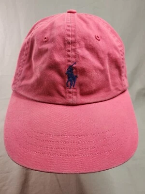 RALPH LAUREN POLO CORREA AJUSTABLE GORRA ROSA CON LOGO AZUL UNISEX Foto 1 de 4