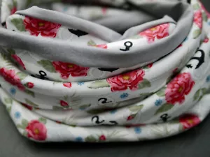 Sciarpa Donna, Loop, Tubolare, IN Jersey Ancora & Rose, Grau-Rosa-Bunt - Foto 1 di 6