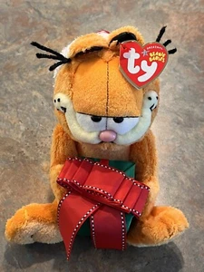 Christmas GARFIELD 9" ty happy holidays BEAN BAG PLUSH Gift Santa Hat 2005 - Picture 1 of 8