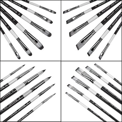 24 Pcs Paint Brush Set Artist Paintbrushes for Acrylic Oil Watercolor Paintin... - Image 1 of 4