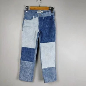 Abercrombie Kids Girls High-Rise Straight Leg Retro Patchwork Jeans Sizes 5/6 - Picture 1 of 10
