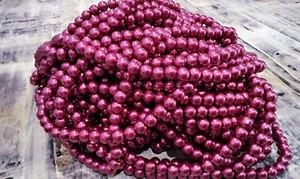 Cuentas de perlas de vidrio, perladas, 6-7 mm, marrón borgoña, aproximadamente 100 piezas, correo gratuito - Imagen 1 de 1