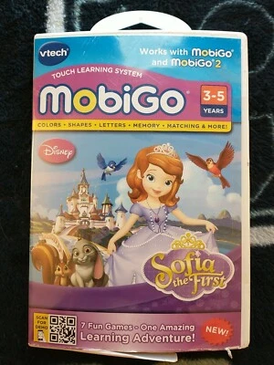 Disney Sofia the First Vtech MobiGo MobiGo2 7 Fun Learning Games Ages 3-5 NIP - Image 1 of 3