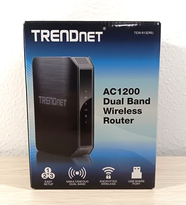 Router inalámbrico de doble banda TRENDnet TEW-813DRU AC1200 con adaptador Foto 1 de 4