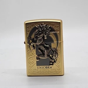 Accendino Zippo Unicon oro design unico in Corea spedizione dagli Stati Uniti - Foto 1 di 7
