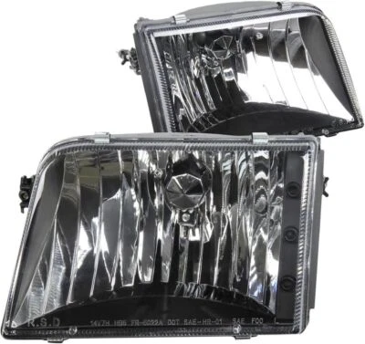 For 1993-1997 Ford Ranger Black Housing Headlights Main Lamps Set Both Sides - Image 1 of 3