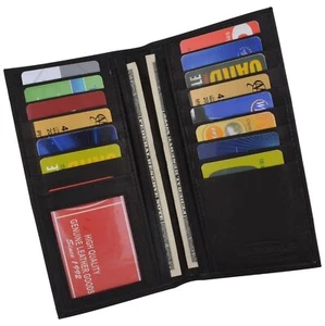 Men Bifold Leather Credit Card Holder Breast Pocket Wallet Slim Purse Checkbook - Picture 1 of 6