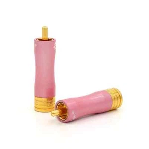 4PCS Brass Gold Plated HiFi Male RCA Plug Connector Audio Signal Cable Terminals - Picture 1 of 6