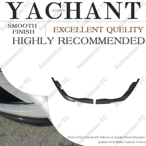 DRY CARBON Front Bumper Splitter Lip Kit For 20-22 Ferrari F8 Tributo & Spider - Foto 1 di 12