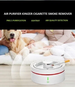 Rechargeable Ashtray Cigarette Smoke Remover Anion Ionizer Air Purifier - Picture 1 of 8