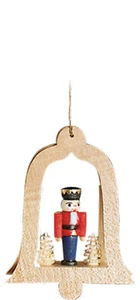 Baumbehang Glockenform natur mit Nussknacker König 8,5 cm #13437 - Bild 1 von 2