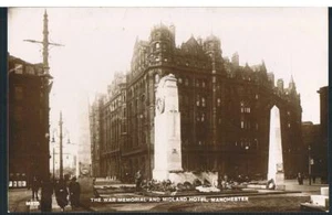 GLÄNZEND RP? POSTKARTE UM 1925 DAS KRIEGERDENKMAL & MIDLAND HOTEL MANCHESTER - Bild 1 von 2