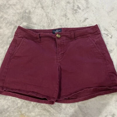 Pantalones Cortos para Mujer AMERICAN EAGLE OUTFITTERS Talla 10 MIDI Color Borgoña Elastizados Foto 1 de 4