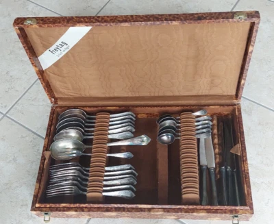 26 teilig Silberbesteck Besteck Monogramm Gebr. Krumm Rostfrei Solingen GK 90 - Bild 1 von 4