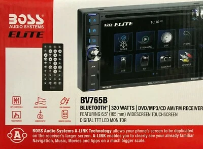 Boss Elite - BV765B - Double-DIN, DVD Player 6.5" Touchscreen Bluetooth - Image 1 of 4