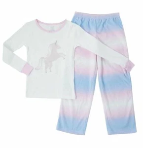 New Carter's 2-Piece Unicorn Striped Fleece 2-Piece Pajama Set 6 7 8 10 12 - Picture 1 of 1