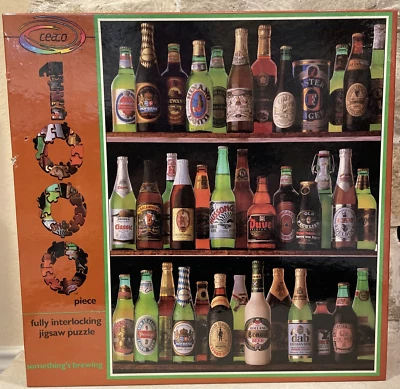 Botella de cerveza Ceaco Something's Brewing 1987 vintage 1000 piezas rompecabezas Foto 1 de 4