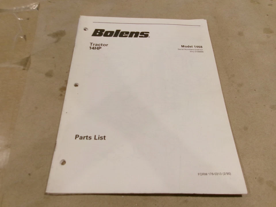 LISTA DE PEÇAS BOLENS TRACTOR 14HP MODELO 1468 - Imagem 1 de 1
