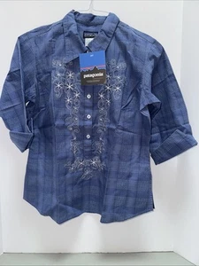 NWT Vintage Patagonia Rhythm Womens Med Blue Western Embroidered Top - Picture 1 of 8