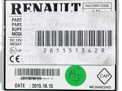 281151342R sistema radio per RENAULT ESPACE V 1.6 DCI 2015 131891 - Immagine 1 di 4