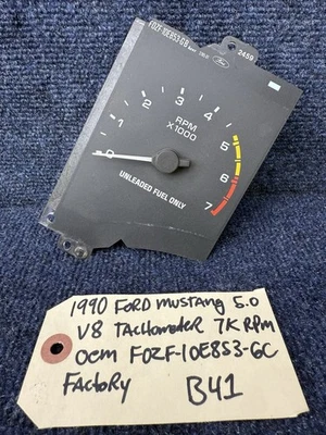 1990-1993 Ford Mustang Tachometer Unit 7,000 RPM Gauge Tach Factory Stock v8 7k - Image 1 of 4