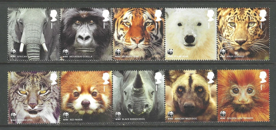 Great Britain #2883-92 MNH PO Fresh Strips World Wildlife! ('25 SCV $15.50) - Image 1 of 1
