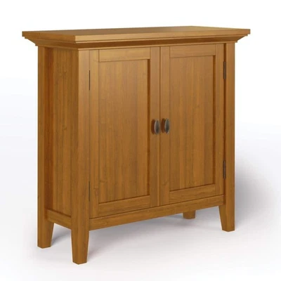Redmond SOLID WOOD 32 inch Wide Transitional Low Storage Cabinet in Light Gol... - Image 1 of 4