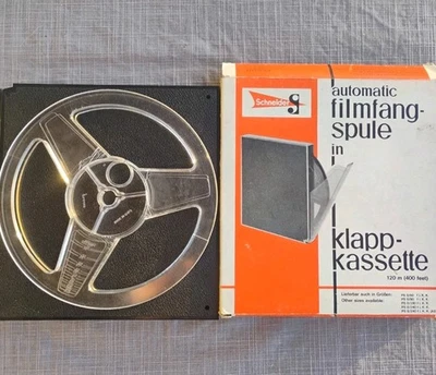 VINTAGE SCHNEIDER CINE REEL BOBINA  PROIETTORE 120M - Immagine 1 di 4