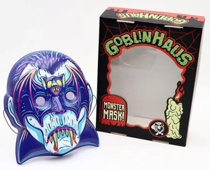 GOBLINHAUS Vintage Ben Cooper Style Plastic Halloween Boxed Mask "BITE NIGHT" - Picture 1 of 5