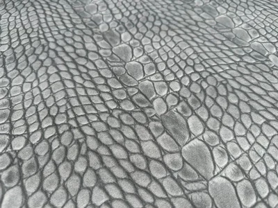 Grey Snake Skin Digital Print Cotton Fabric Dragon Scale Upholstery - 280cm Wide - Image 1 of 4