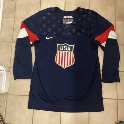 Nike USA Olympics Hockey Jersey 2014 Sewn Stitched Red White Blue Men Medium - Image 1 of 4