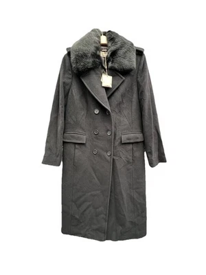 Black Ladies Formal Cashmere & Wool Trench Style Coat by Planet. Size 14. BNWT - Image 1 of 4