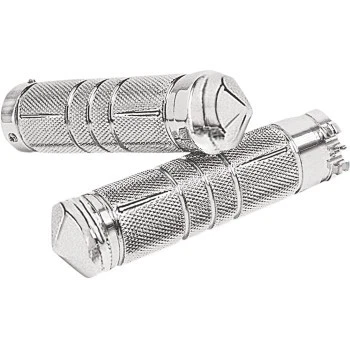 Accutronix GR100-SKIC Chrome Knurled Diamond Grips-Harley 1" Cable Control - Image 1 of 2
