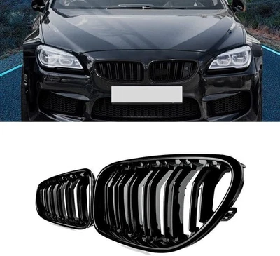 2012-18 BMW F06 F12 F13 M6 650i 640i Gloss Black Front Kidney Grille Grill - Image 1 of 4