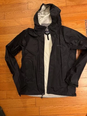 Chaqueta Patagonia Para Hombre Negra Con Capucha Lluvia Shell Parka Exterior Nylon Foto 1 de 4