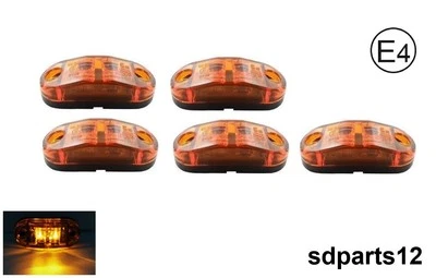 5 Feux de Gabarit 12V LED Orange Position Latéraux Camion Remorque Fourgon * E4 - Photo 1/4
