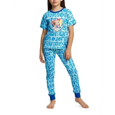 Nickelodeon Jojo Siwa Niñas Azul Jojo Arco Brillo PJs Personaje Acogedor Talla Foto 1 de 4