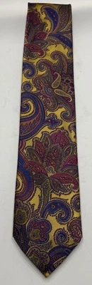Corbata Altea Milano Italiana Hecha a Mano 100% Seda Paisley Floral Diseñador Foto 1 de 4