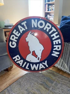 Altes Original Great Northern Railway Porzellanschild - Bild 1 von 6