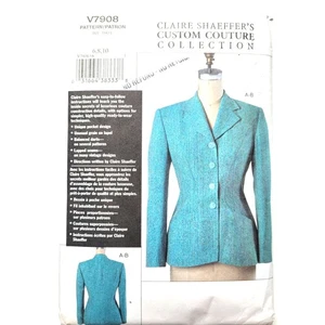 Sewing Pattern Claire Shaeffer's Couture Jacket Bust 30.5 -32.5 Vogue 7908 - Picture 1 of 6