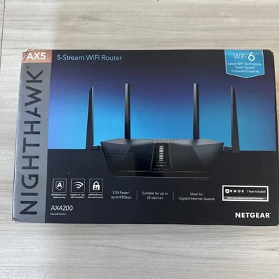 Netgear RAX43 NightHawk AX5 AX4200 5-Stream WiFi 6 Router - Image 1 of 4