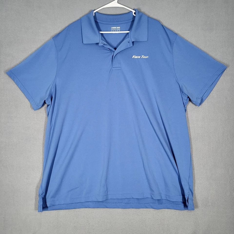 Kwik Trip Polo Shirt Men’s 3XL Blue Polyester Outfitters Workwear Lands' End - Image 1 of 4