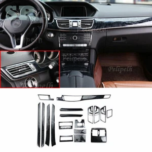 For Benz E-Class 2014-15 Black Wood Grain Car Interior Decoration Full Set Cover - Foto 1 di 11